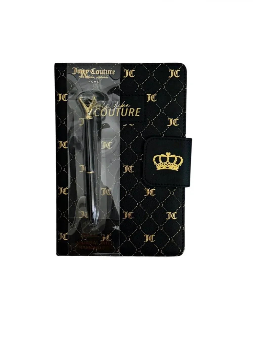 Juicy Couture Black Gold Journal Notebook & Diamond Pen | NEW